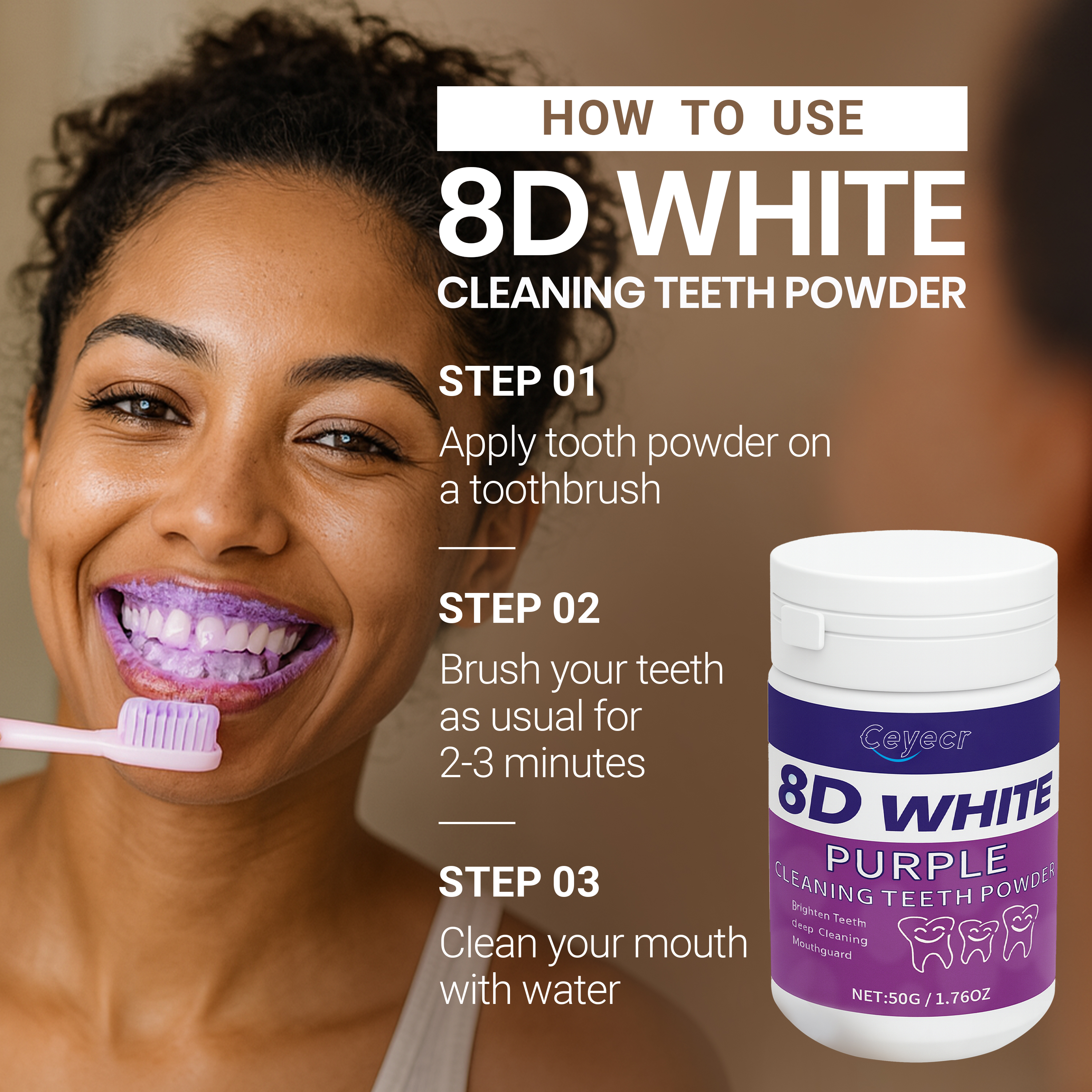 8D white Teeth Whitening Powde - Teeth Whitening Clinic 리뷰 및 가격