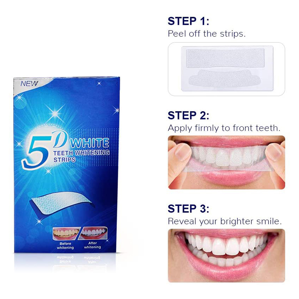 5D White Teeth Whitening Strip - Teeth Whitening Clinic 리뷰 및 가격